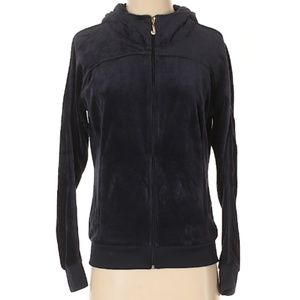 ⬇️SALE JUICY COUTURE Navy Blue Velour Zipup Hoodie